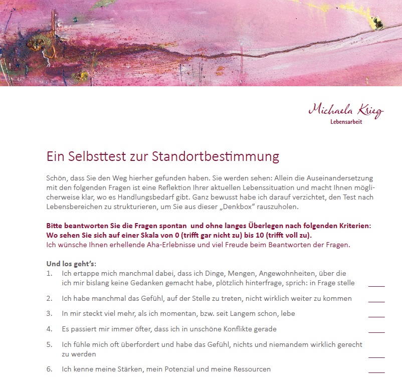 PDF: Selbsttest Standortbestimmung